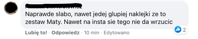 Reakcje fanów na zestaw Maty