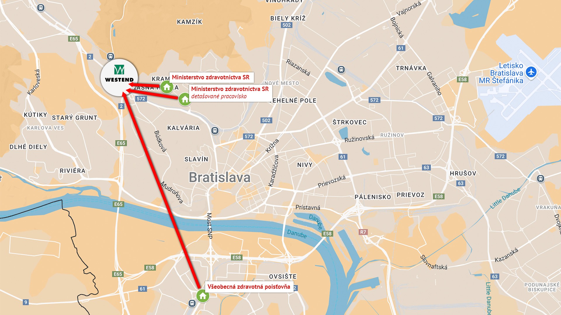 Nové sídlo MZ SR a VšZP.