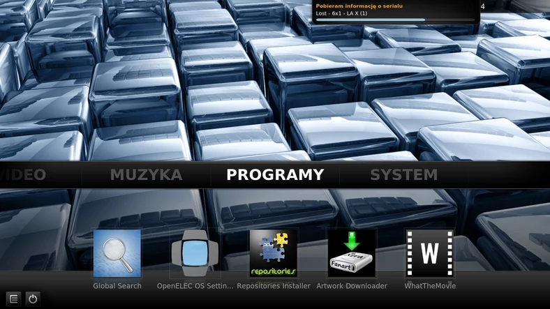 XBMC – menu główne. Programy