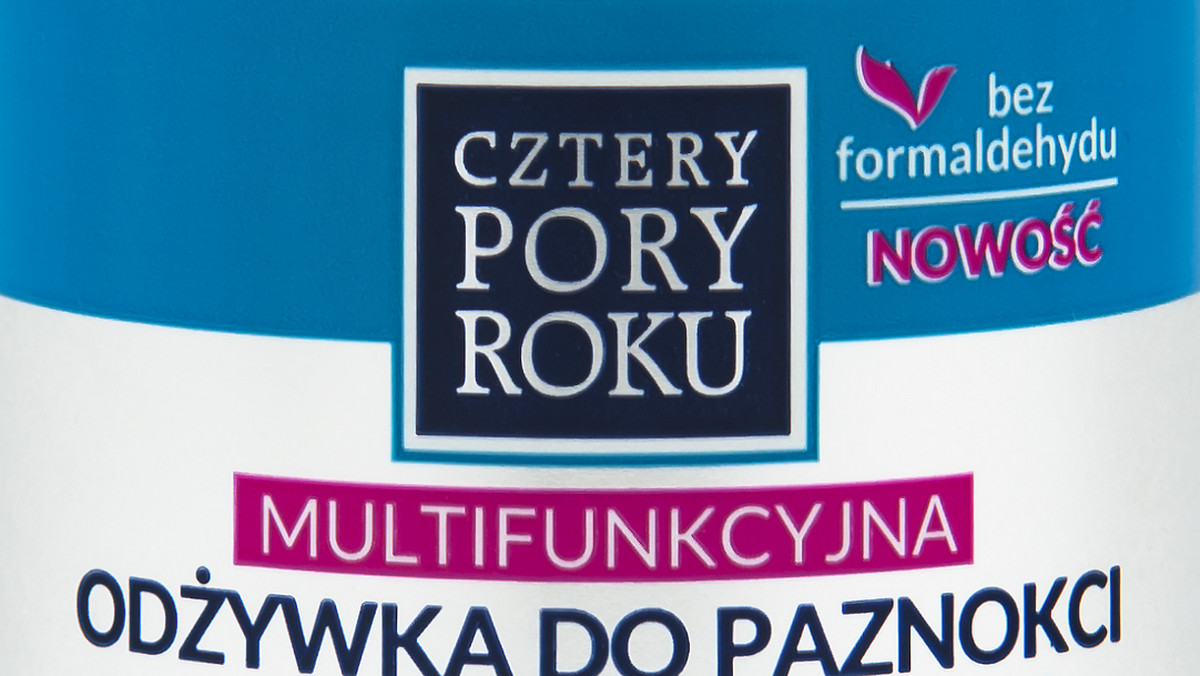 Odżywione i zregenerowane paznokcie, które się nie łamią i nie rozdwajają. Do tego nawilżone, gładkie skórki wokół nich. To wszystko dzięki jednemu zanurzeniu palca w opakowaniu z gąbką wypełnioną odżywką multifunkcyjną Cztery Pory Roku. 7 cennych olejków: sojowy, ze słodkich migdałów, z pestek moreli, z nasion bawełny, z pestek winogron, z marakui oraz z borago zapewniają skuteczność działania odżywki przy jednoczesnym braku formaldehydu w jej składzie.