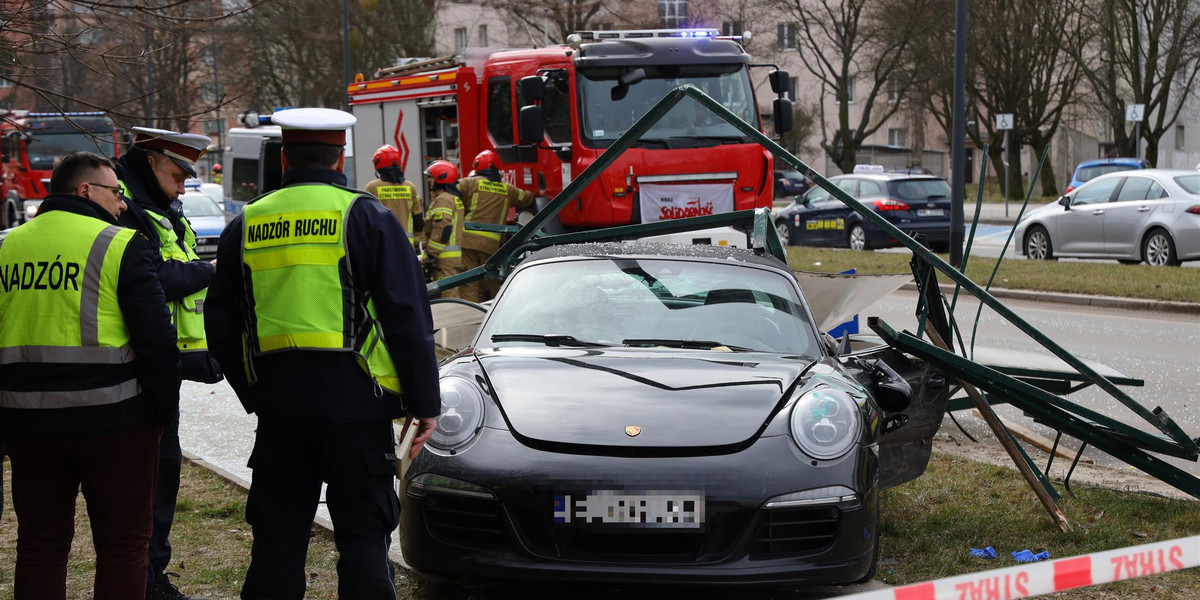 Kierowca porsche brał udział w wypadku w Łodzi