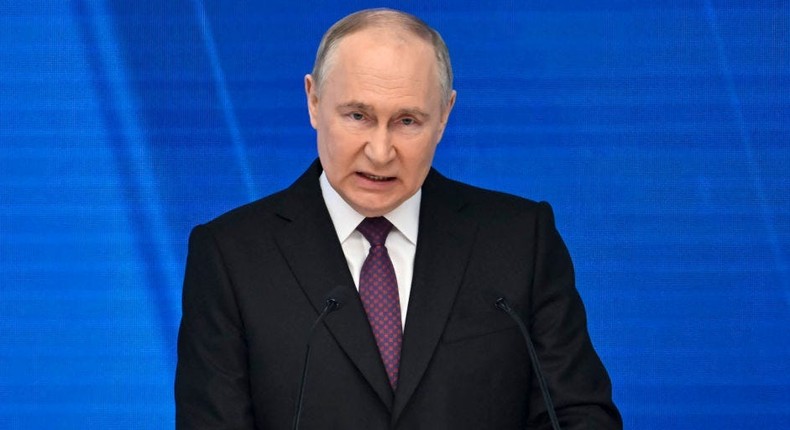 Putin said Russia's use of toxic currencies had halved over the last year.ALEXANDER NEMENOV via Getty