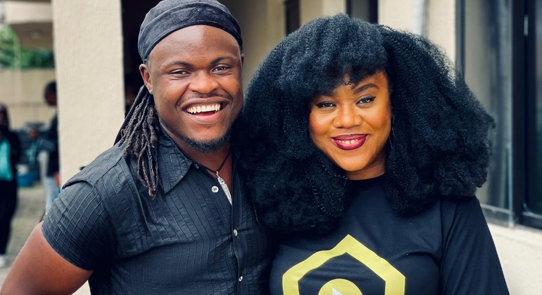 Valentino Kabenge was thrilled to finally meet his childhood role modal, Nollywood actress Stella Damasus.