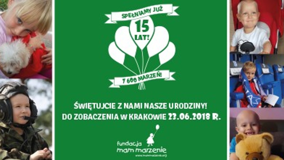 Fundacja Mam Marzenie działa po to, aby spełniać marzenia chorych dzieci. - Wierzymy w niezwykłą moc spełnianego marzenia, dając dzieciakom wsparcie w codziennej walce o zdrowie. Tę misję z niesłabnącą wiarą realizujemy już od 15 lat! - podkreślają przedstawiciele Fundacji.