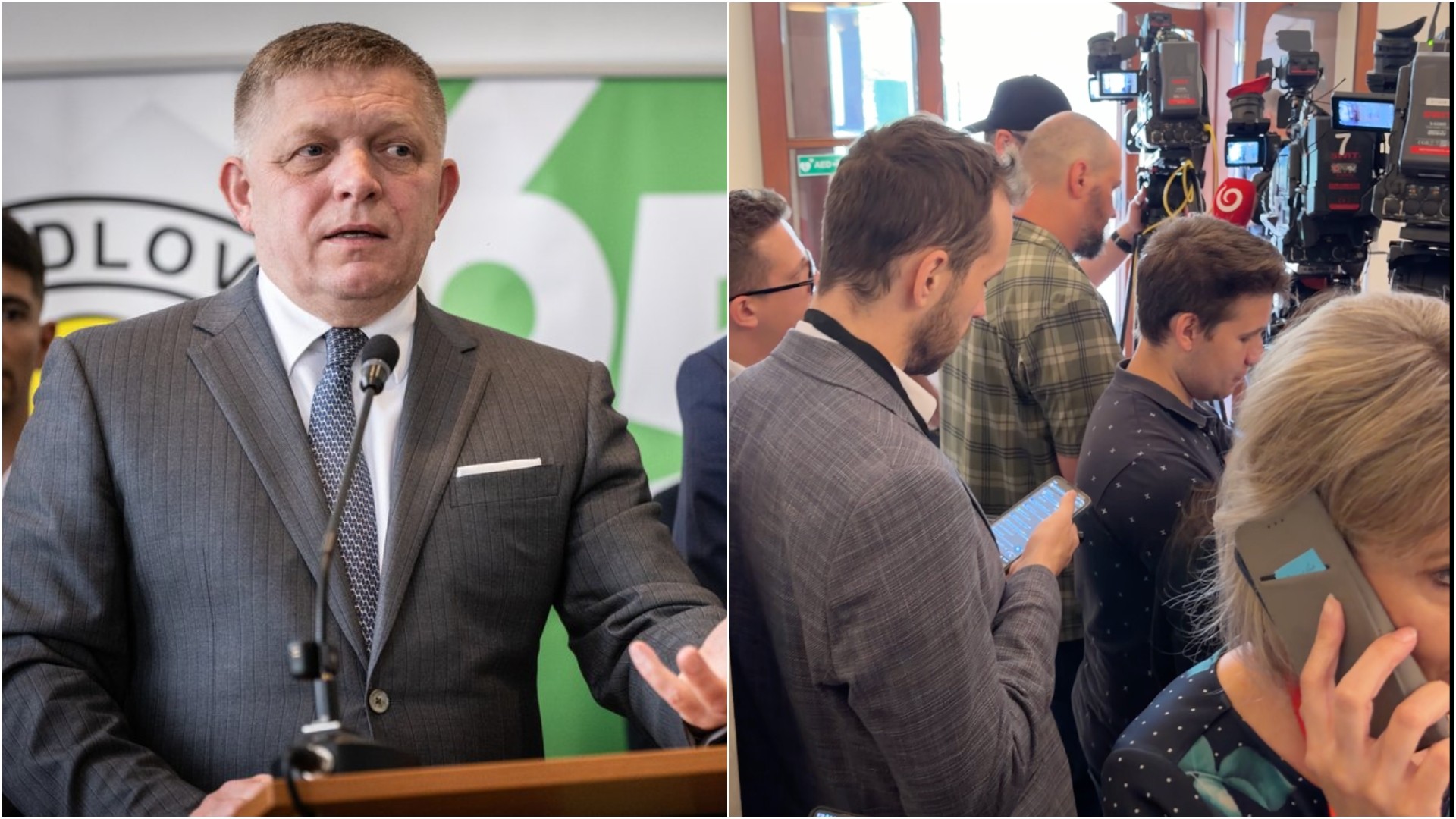 Robert Fico a novinári na úrade vlády