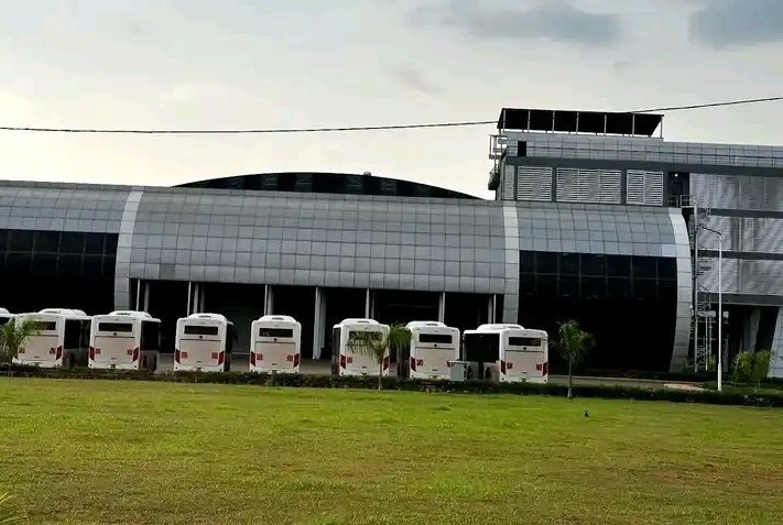 The busses at the Kiira Mortors plant in Jinja