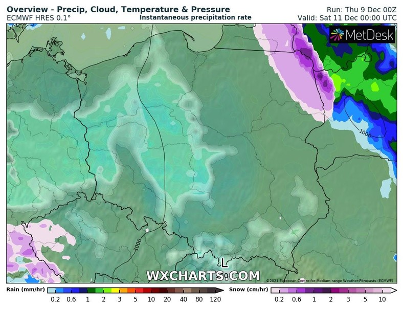 W nocy opady będą zanikać