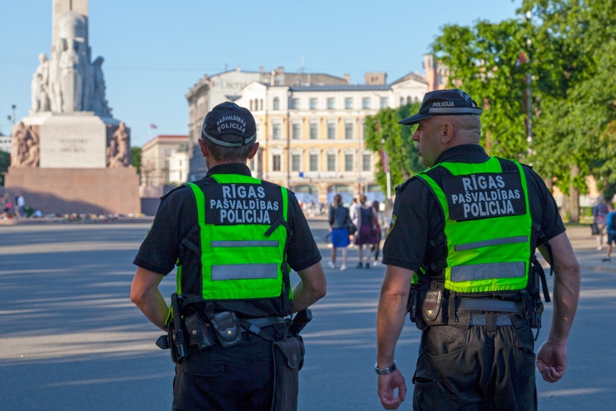 Riga,,Latvia,-,June,14,2019:,Two,Officers,Of,The