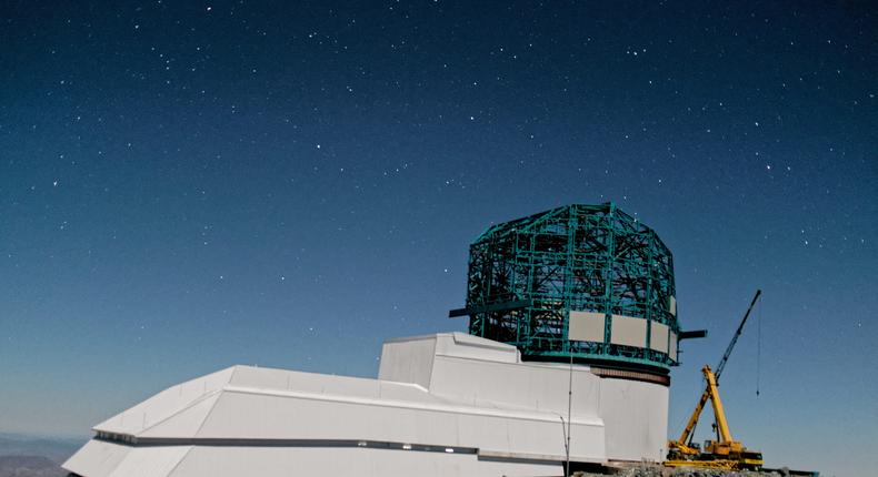 Large Synoptic Survey Telescope building at Vera Rubin observatory at Cerro Pachn, Chile, in September 2019.
