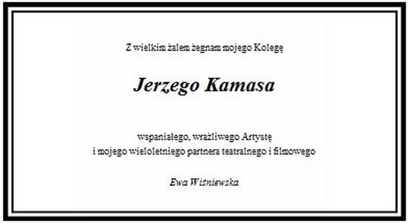 Nekrolog Jerzego Kamasa