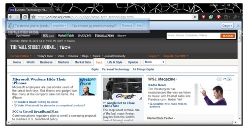 Ciekawostką jest, iż w ostatniej wersji beta przeglądarki Chrome, usługa Google tłumacz została zintegrowana z programem