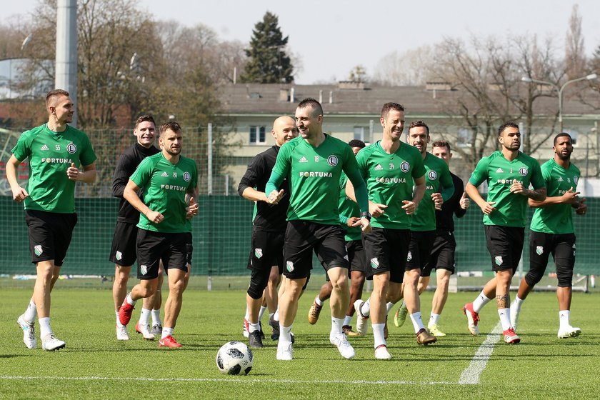 Pilka nozna. Ekstraklasa. Legia Warszawa. Trening. 10.04.2018