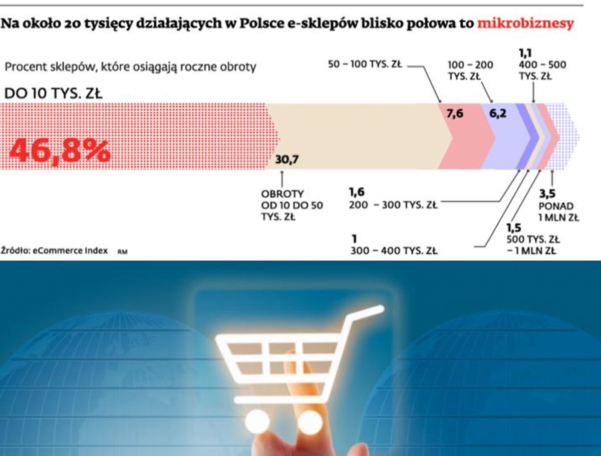 Na około 20 tysięcy działających w Polsce e-sklepów blisko połowa to mikrobiznesy