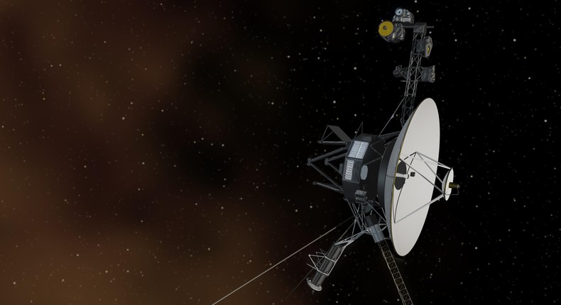 An artist's concept of NASA's Voyager 1 in space.
