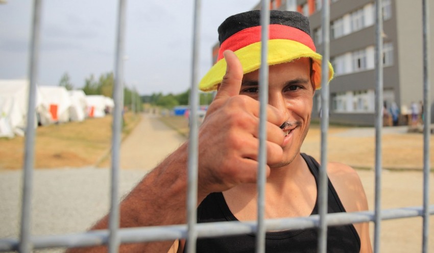 Migranti iz Sirije u Halberštatu, Nemačka, 12. avgusta 2015.