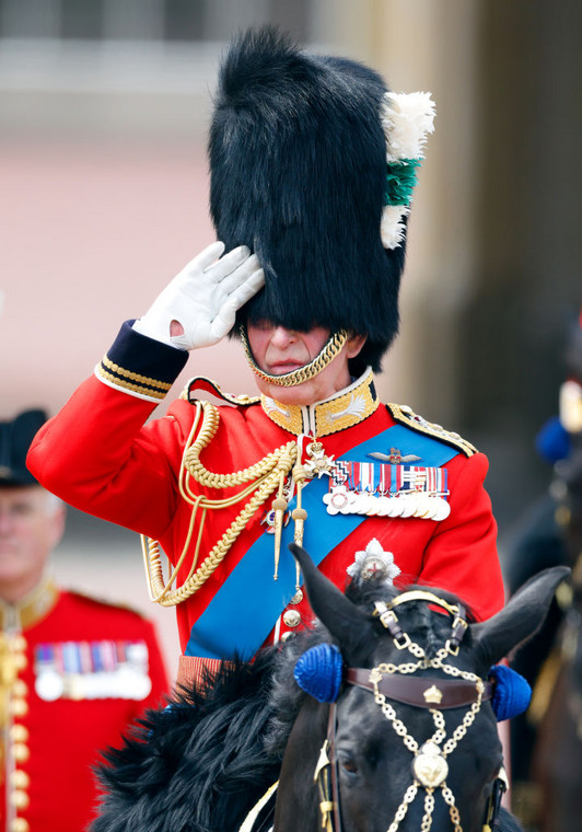 Król Karol III (Trooping the Colour, Londyn, 17 czerwca 2023 r.)