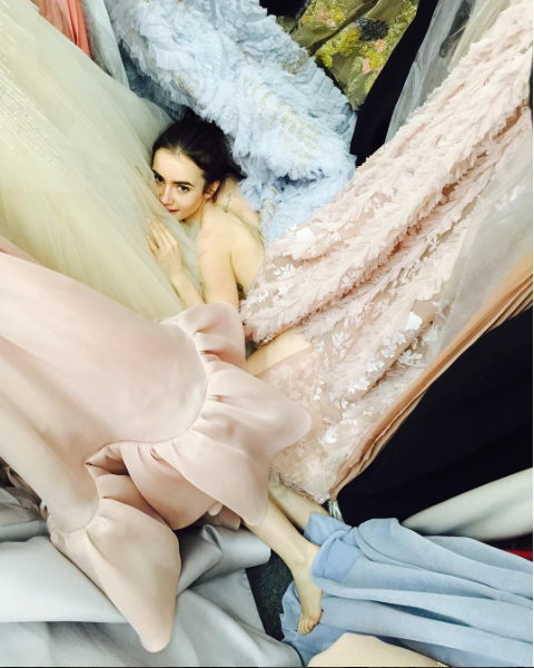 Lily Collins, 74. Golden Globes