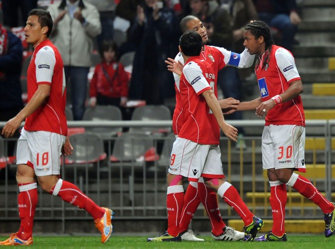 Radość zawodników Sportingu po golu Alana