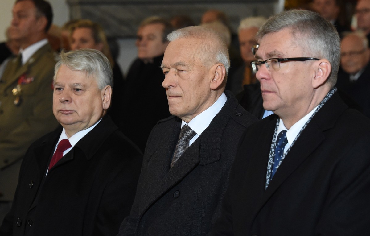 Bogdan Borusewicz;Kornel Morawiecki i Stanisław Karczewski