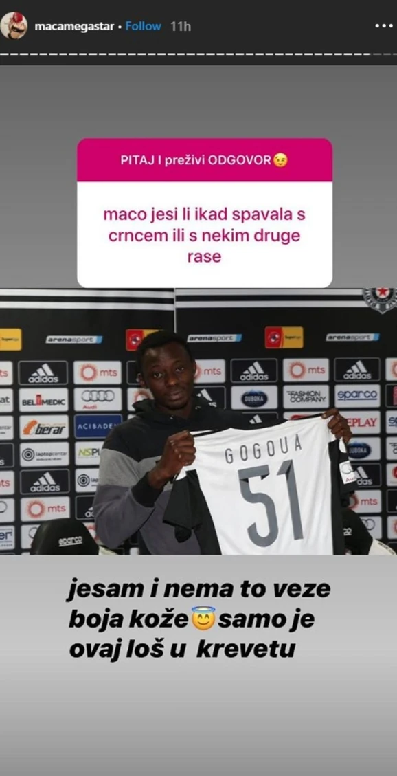 Maca diskrecija instagram