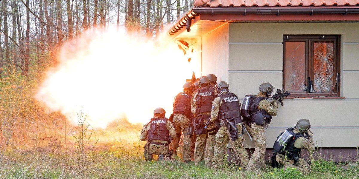 Antyterroryści z policji w Łodzi