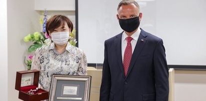 Tokio 2020. Andrzej Duda obok Jill Biden na ceremonii otwarcia igrzysk