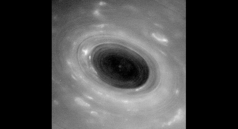 NASA's Cassini spacecraft captured this image of features in Saturn's atmosphere from closer than ever before