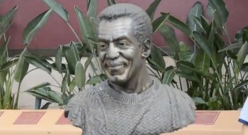 Bill Cosby's bust at the Hall of Fame Plaza in Hollywood