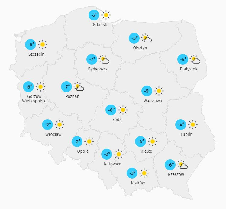 Przewidywana temperatura - 26 grudnia 2021 r.