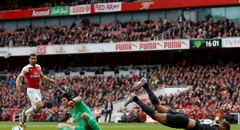 Arsenal goalkeeper Petr Cech was a key figure in his side's win over Everton