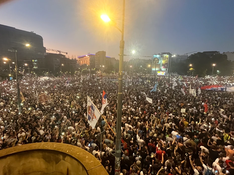 Protest studenata u blokadi na Slaviji 28. juna