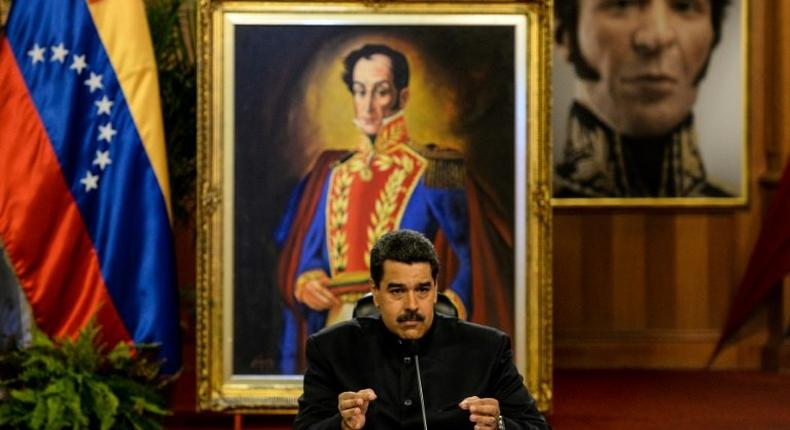 Venezuelan President Nicolas Maduro speaks during a press conference for foreign correspondents at the Miraflores presidential palace in Caracas, on June 22, 2017