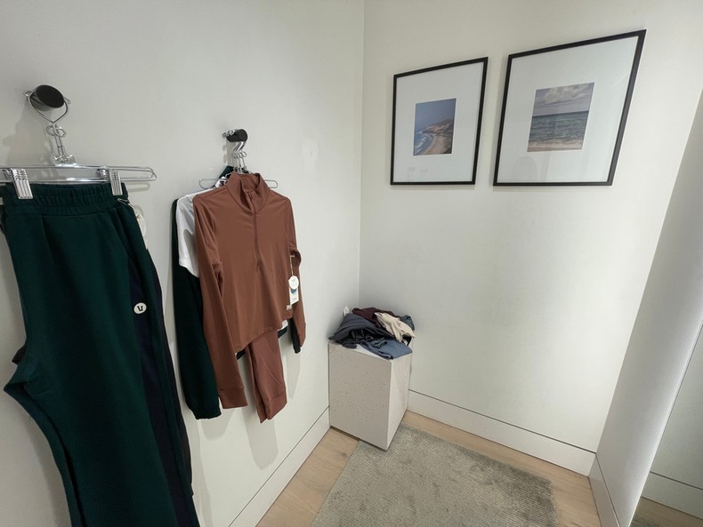 Clothes in a dressing room 