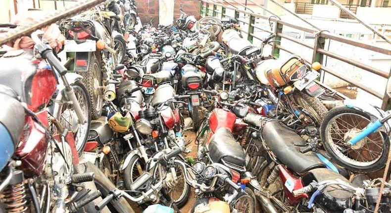 Some of the impounded motorcycles (NAN)