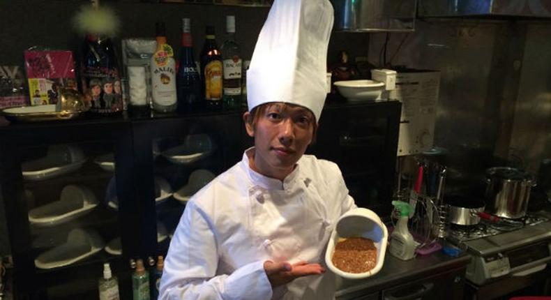 Chef Ken Shimizu with his poo-flavoured food