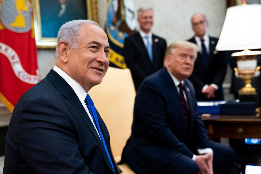 Binjamin Netanjahu i Donald Trump w Biały Domu. 15 września 2020 r.