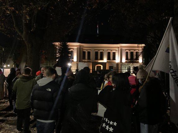 Protest przed Trybunałem Konstytucyjnym 1 listopada 2021 r.