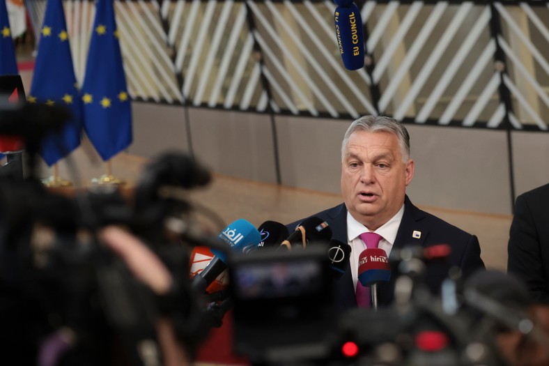 Premier Węgier Viktor Orban na szczycie Rady Europejskiej w Brukseli, 14 grudnia 2023 r.