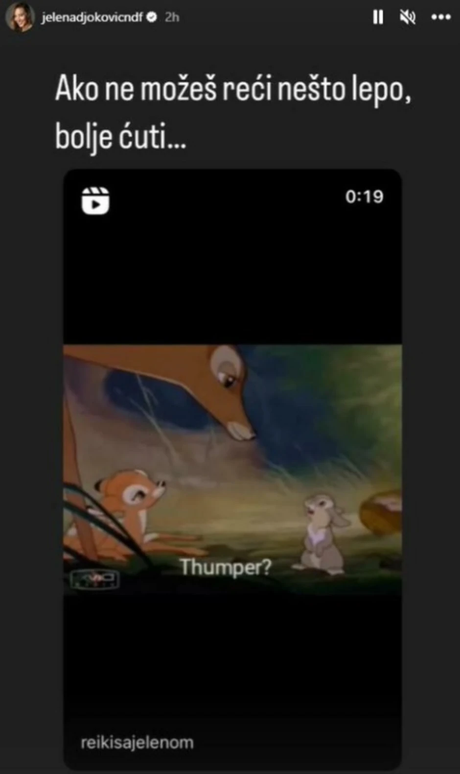 Objava Jelene Đoković