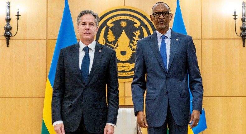 Antony Blinken and President Paul Kagame