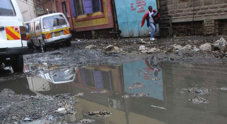 A street filled with sewage waste (Twitter)