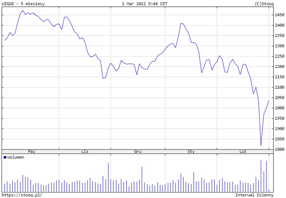 WIG20 od początku roku jest 10 proc. pod kreską.