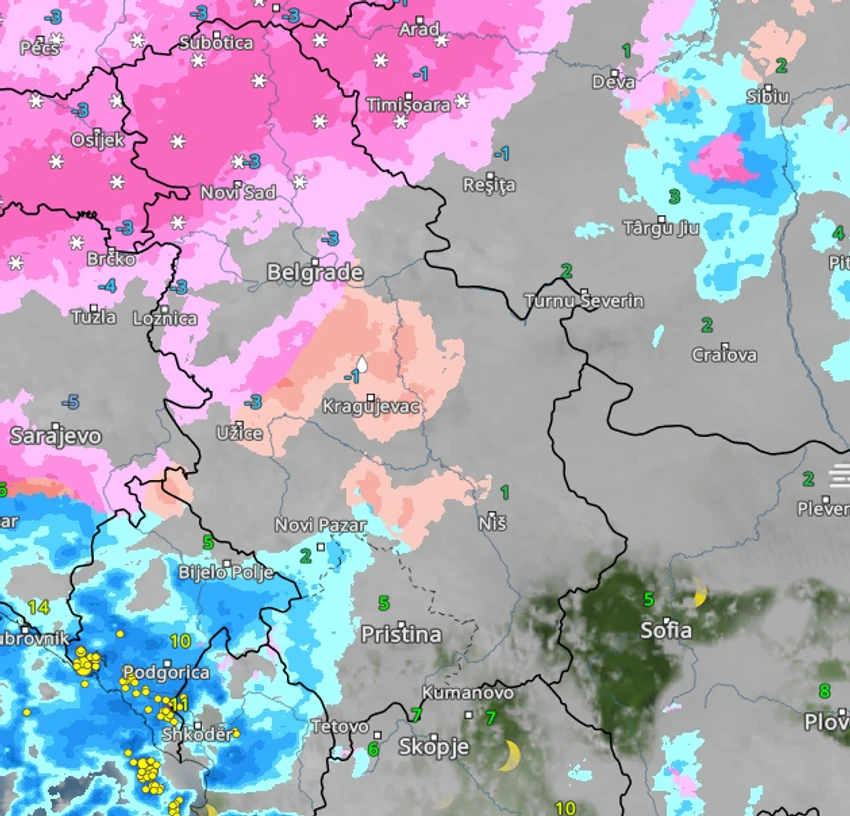 Vreme u Srbiji u ponedeljak u 21