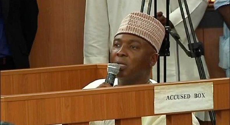 Bukola Saraki during his trial at the Code of Conduct Tribunal (Nigeria News Direct )