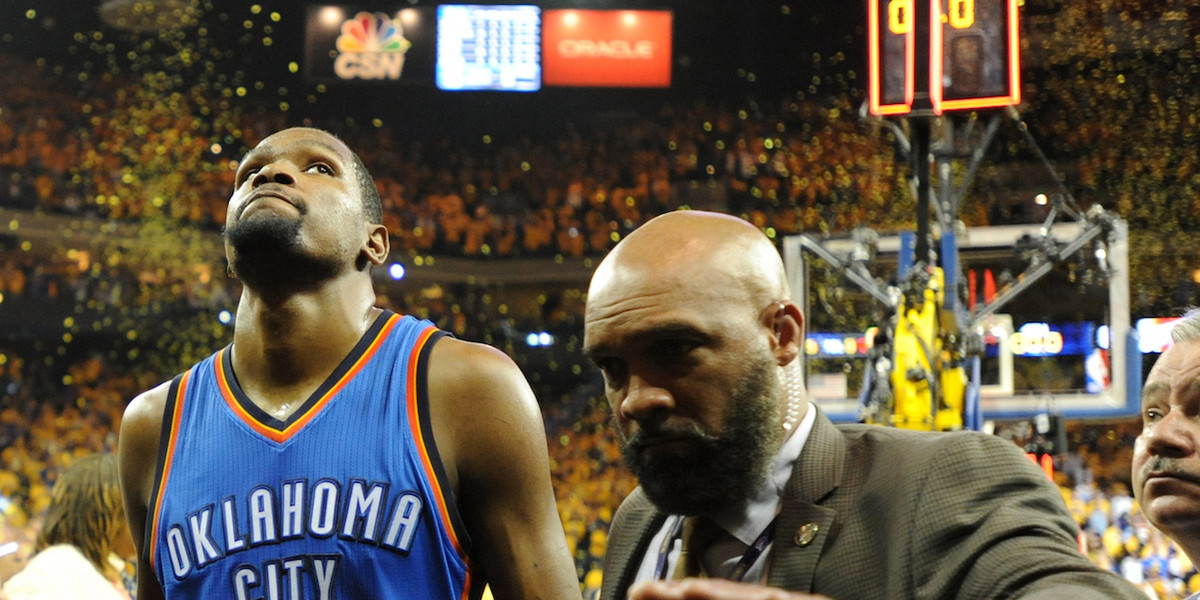 The bidding for Kevin Durant is about to reach a frenzy after the Thunder’s disastrous collapse