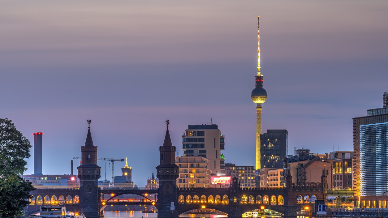 Večerný pohľad na Berlín.