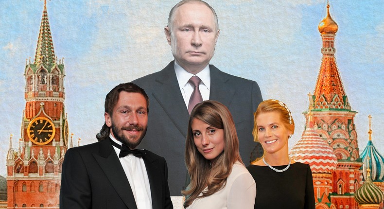 Evgeny Chichvarkin with his wife Tatiana Fokina and Alexandra Tolstoy (right).