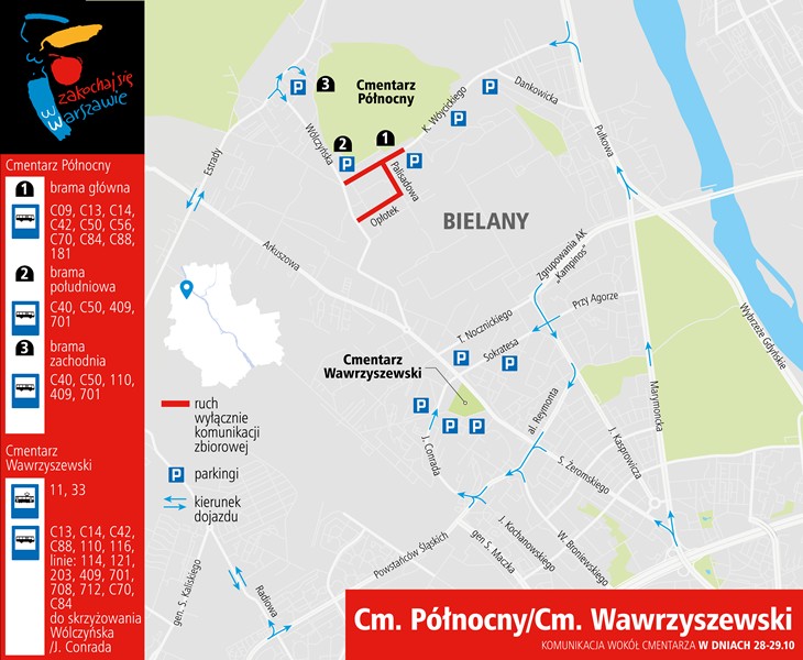 Cmentarz Północny i Wawrzyszewski w weekend