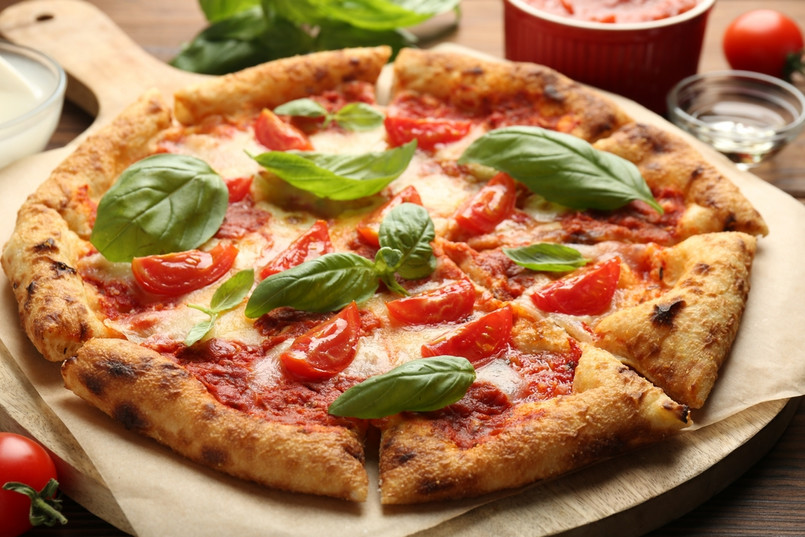 Delicious,Margherita,Pizza,On,Table,,Closeup,View