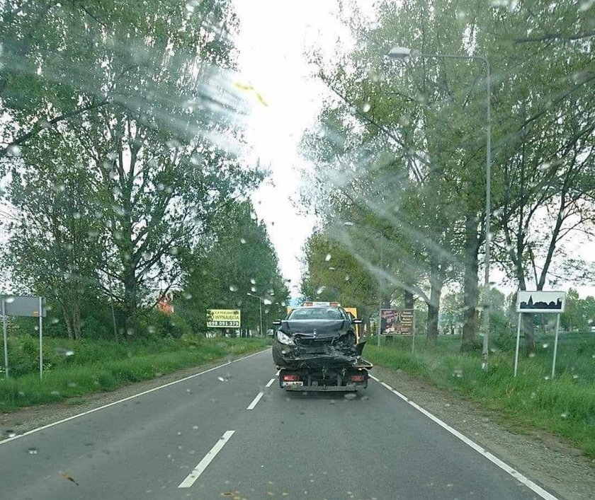 Zniszczone auto Dagmary Kaźmierskiej